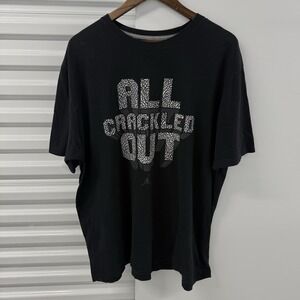 Nike Air Jordan All Cracked Out T Shirt Mens 3XL Black Elephant Print
